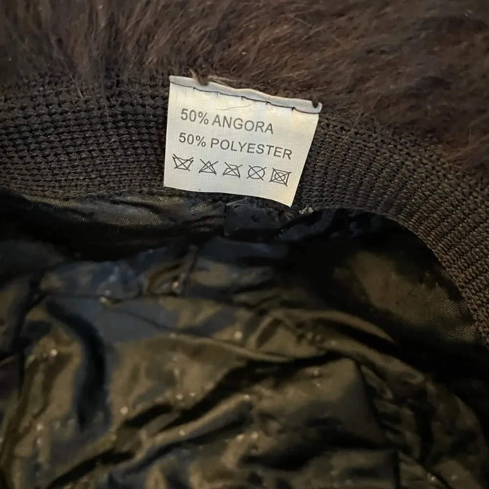 Vintage 90s Brown Angora Bucket Hat One Size